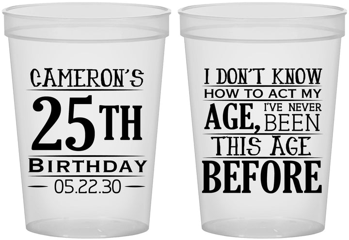 Custom Birthday 16 oz Translucent Cups - 25th | 20054