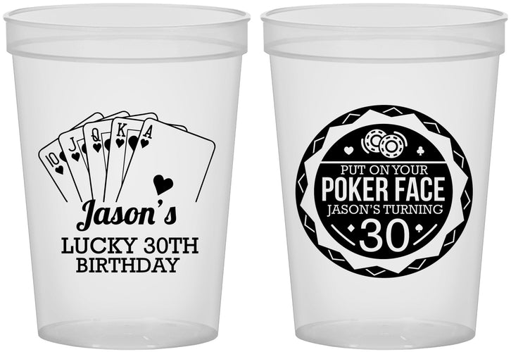 Custom Birthday 16 oz Translucent Cups - 30th Las Vegas | 20060