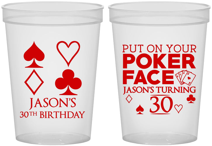 Custom Birthday 16 oz Translucent Cups - 30th Las Vegas | 20062
