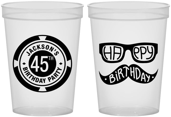 Custom Birthday 16 oz Translucent Cups - 45th Las Vegas | 20064