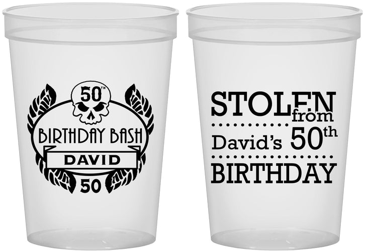 Custom Birthday 16 oz Translucent Cups - 50th | 20068