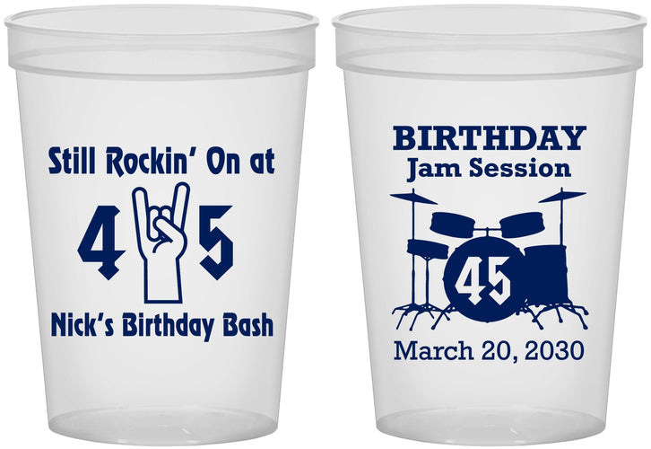 Custom Birthday 16 oz Translucent Cups - 45th Jam Session | 20069