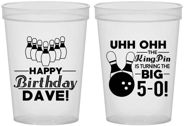 Custom Birthday 16 oz Translucent Cups - 50th Bowing | 20071