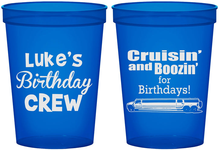 Custom Birthday 16 oz Translucent Cups - Crusin Boozin | 20073