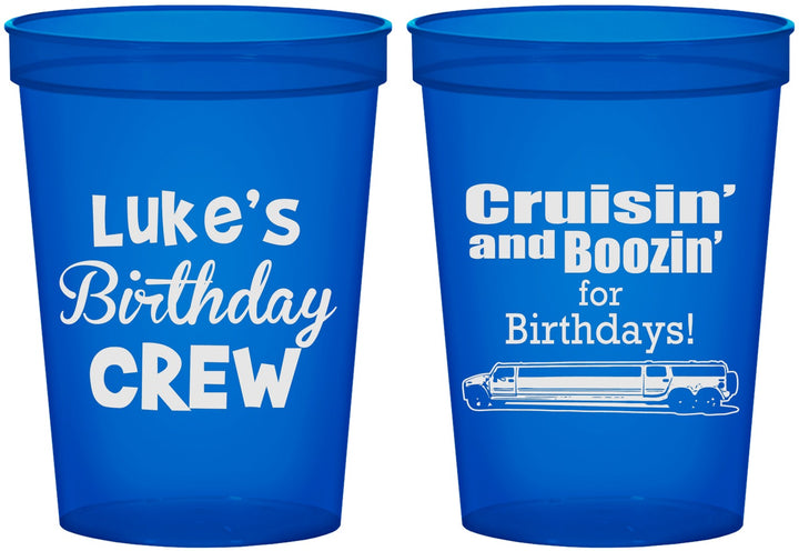Custom Birthday 16 oz Translucent Cups - Crusin Boozin | 20073