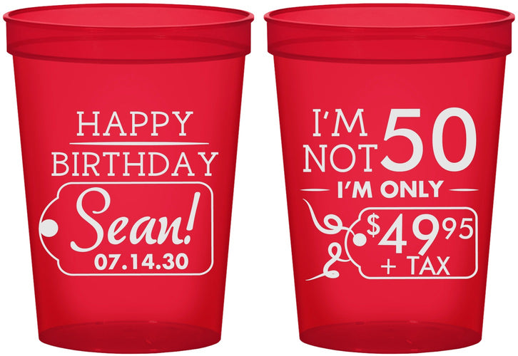 Custom Birthday 16 oz Translucent Cups - 50th | 20080