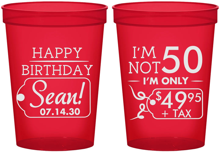 Custom Birthday 16 oz Translucent Cups - 50th | 20080