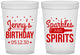 Custom Birthday 16 oz Translucent Cups - Sparkles Spirits | 20083