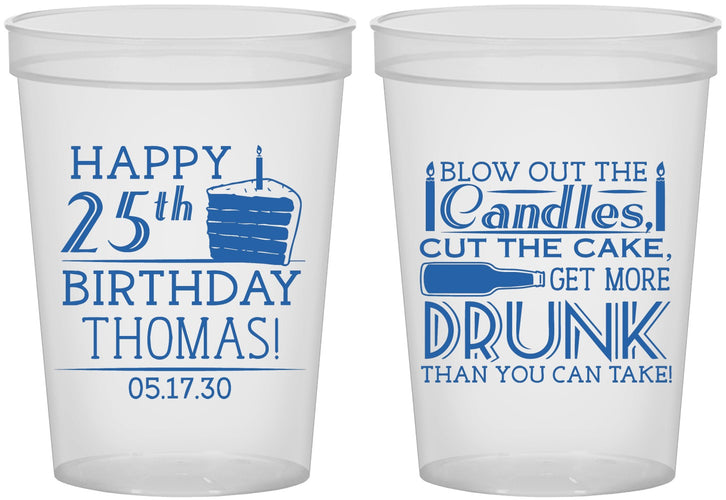 Custom Birthday 16 oz Translucent Cups - 25th | 20091