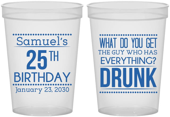Custom Birthday 16 oz Translucent Cups - 25th | 20094