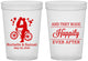 Custom Wedding 16 oz Translucent Cups - Happily Ever After Bicycle | 201