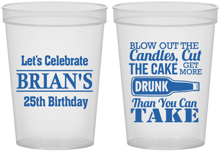 Custom Birthday 16 oz Translucent Cups - 25th | 20100