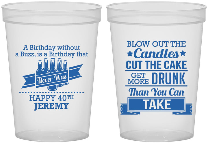 Custom Birthday 16 oz Translucent Cups - 40th | 20101