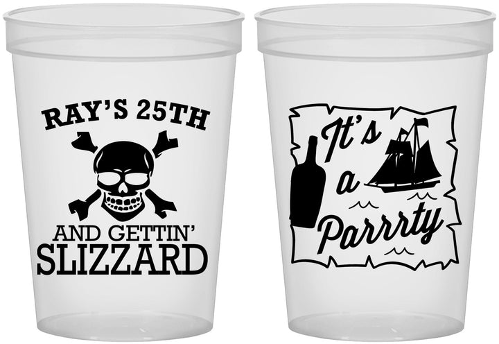 Custom Birthday 16 oz Translucent Cups - 25th Pirate | 20107