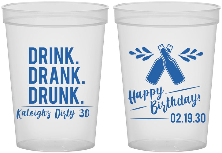 Custom Birthday 16 oz Translucent Cups - 30th Dirty | 20110
