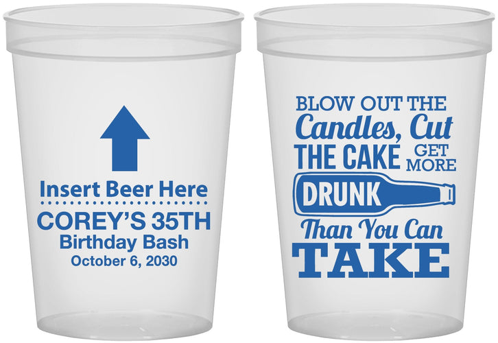 Custom Birthday 16 oz Translucent Cups - 35th | 20111