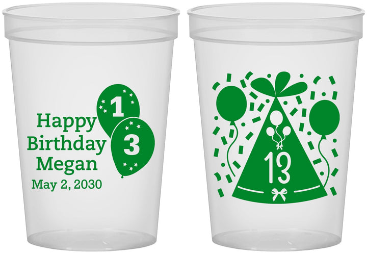 Custom Birthday 16 oz Translucent Cups - 13th | 20115