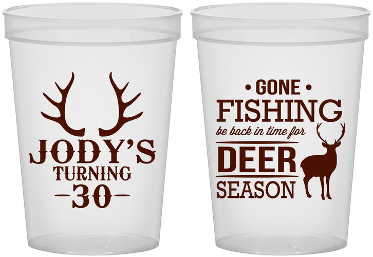 Custom Birthday 16 oz Translucent Cups - 30th Deer Season | 20127