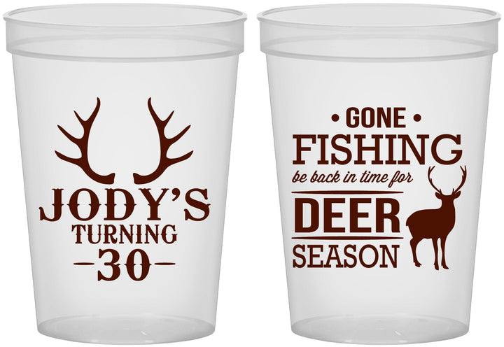 Custom Birthday 16 oz Translucent Cups - 30th Deer Season | 20127