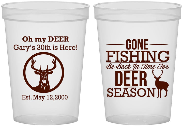Custom Birthday 16 oz Translucent Cups - 30th Deer Season | 20129