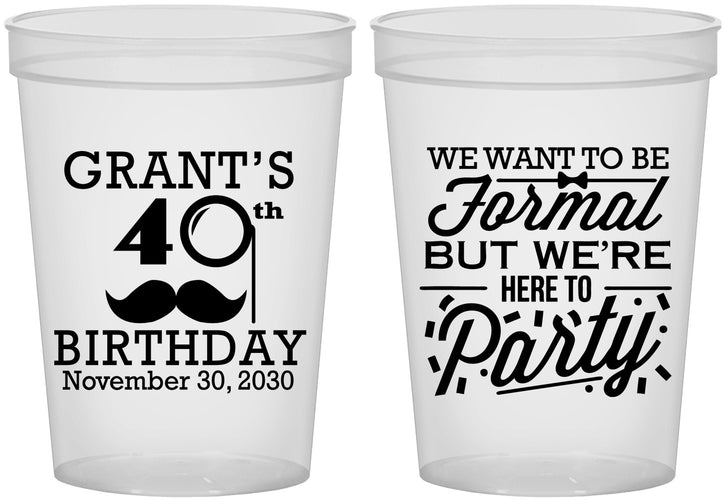 Custom Birthday 16 oz Translucent Cups - 40th | 20130