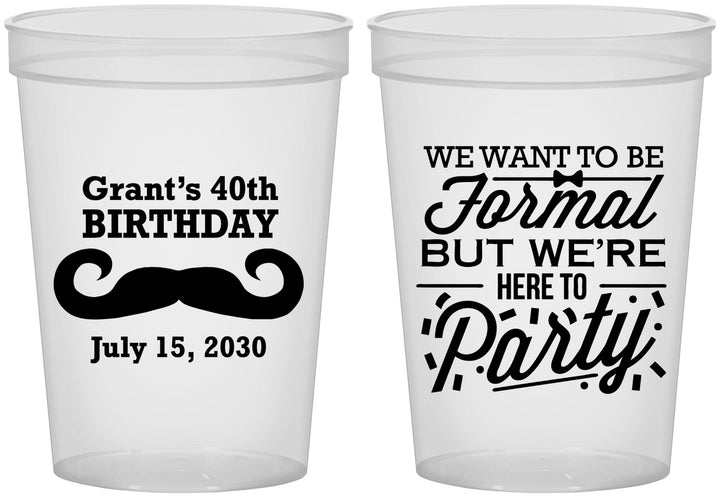 Custom Birthday 16 oz Translucent Cups - 40th | 20131