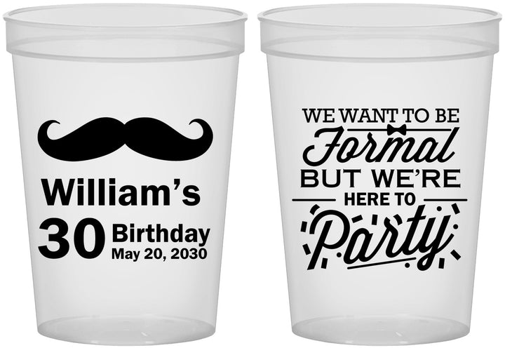 Custom Birthday 16 oz Translucent Cups - 30th | 20132