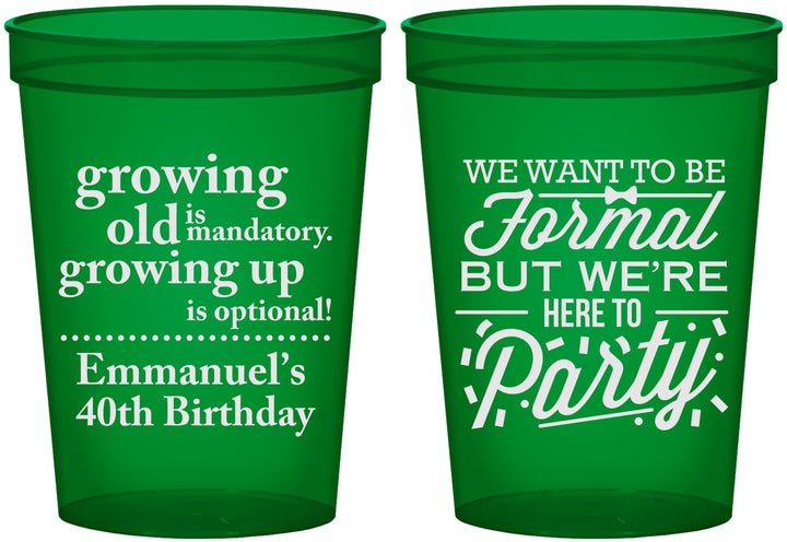 Custom Birthday 16 oz Translucent Cups - 40th | 20135