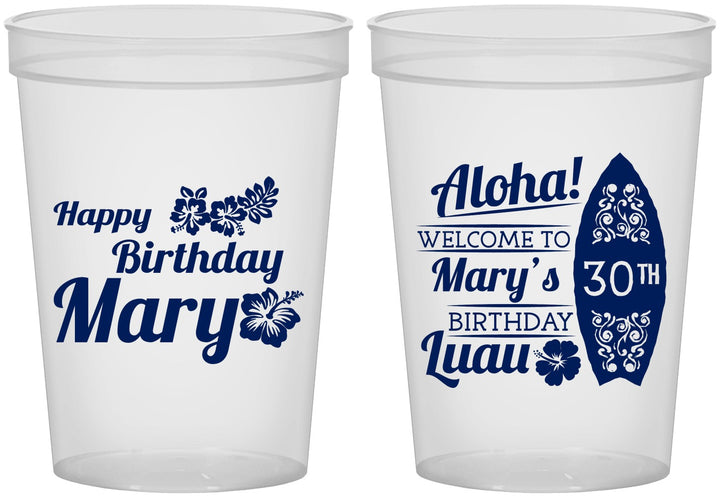 Custom Birthday 16 oz Translucent Cups - 30th Hawaii | 20136