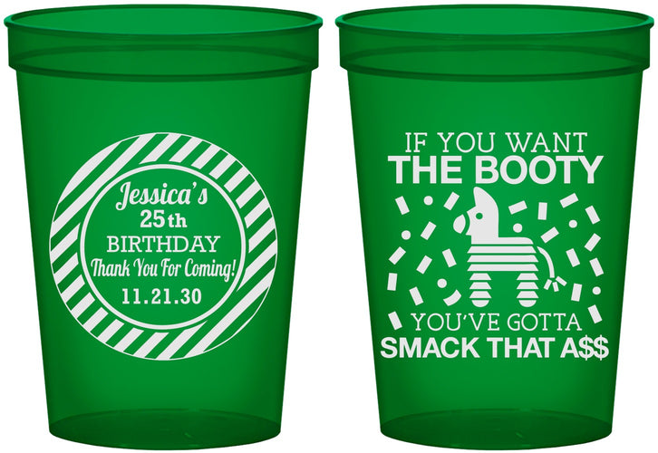 Custom Birthday 16 oz Translucent Cups - 25th Smack Ass | 20138