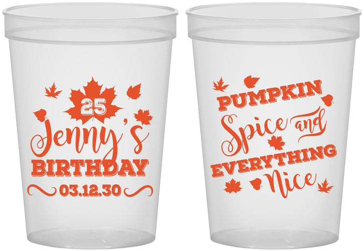 Custom Birthday 16 oz Translucent Cups - 25th Thanksgiving | 20144