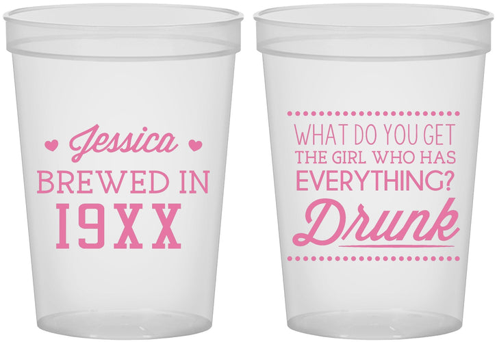 Custom Birthday 16 oz Translucent Cups - Drunk | 20147