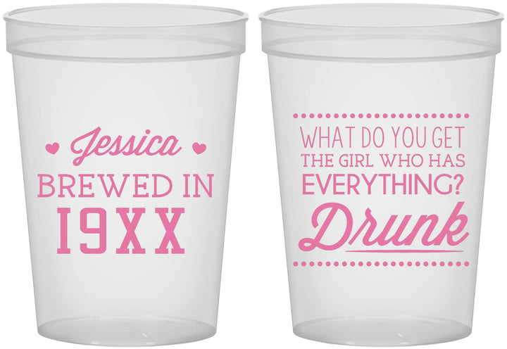 Custom Birthday 16 oz Translucent Cups - Drunk | 20147