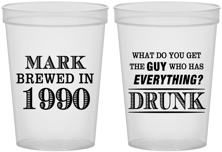 Custom Birthday 16 oz Translucent Cups - 40th | 20148
