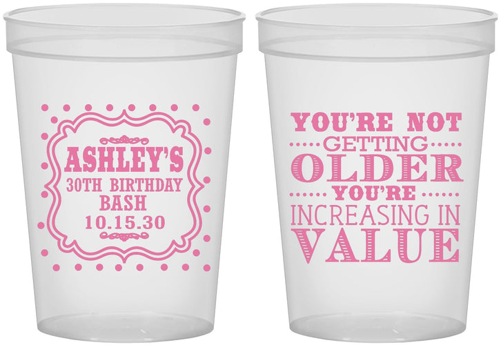 Custom Birthday 16 oz Translucent Cups - 30th | 20149