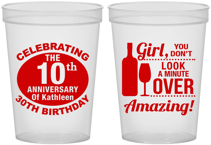 Custom Birthday 16 oz Translucent Cups - 40th | 20151