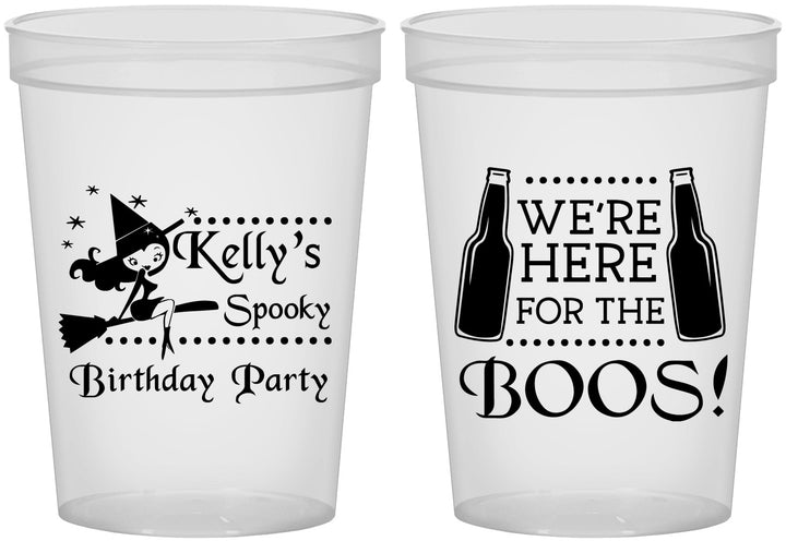Custom Birthday 16 oz Translucent Cups - Halloween Spooky Boos | 20158