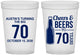 Custom Birthday 16 oz Translucent Cups - Cheers Beers To 70 Years | 20161