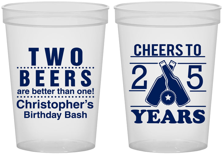 Custom Birthday 16 oz Translucent Cups - Cheers To 25 Years | 20163