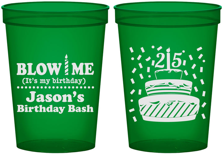 Custom Birthday 16 oz Translucent Cups - 25th | 20169