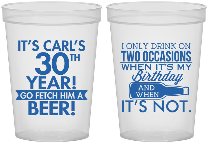 Custom Birthday 16 oz Translucent Cups - 30th | 20170