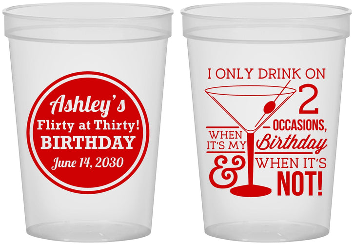 Custom Birthday 16 oz Translucent Cups - 30th | 20172