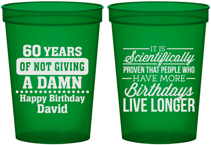 Custom Birthday 16 oz Translucent Cups - 60th | 20180