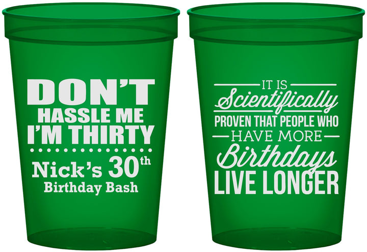 Custom Birthday 16 oz Translucent Cups - 30th | 20182