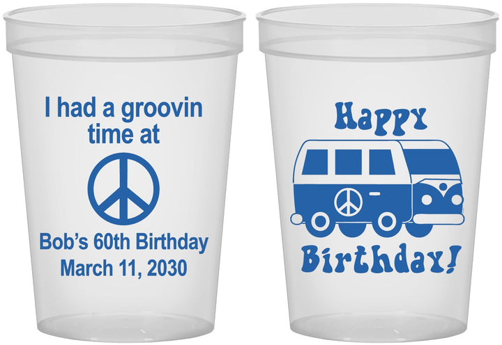 Custom Birthday 16 oz Translucent Cups - 60th | 20186