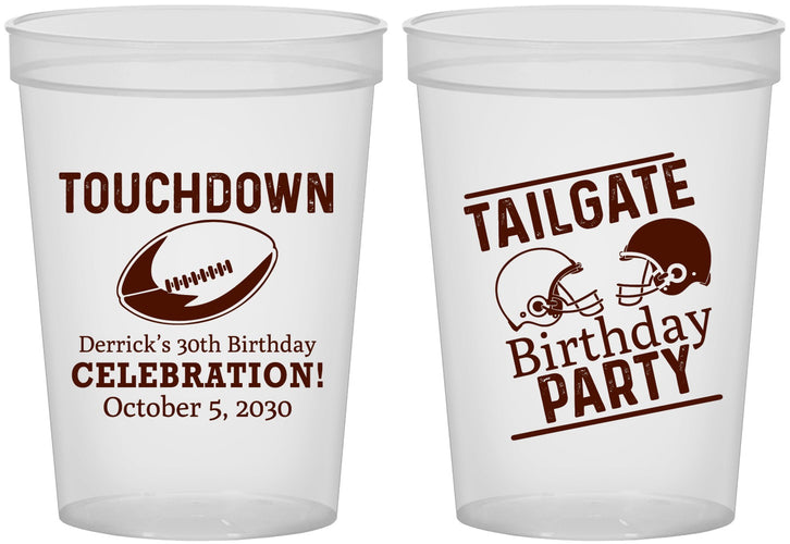 Custom Birthday 16 oz Translucent Cups - 30th Football | 20189