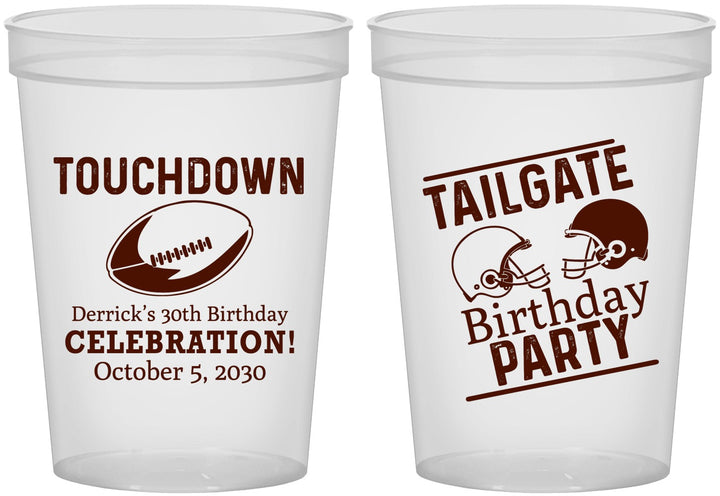 Custom Birthday 16 oz Translucent Cups - 30th Football | 20189