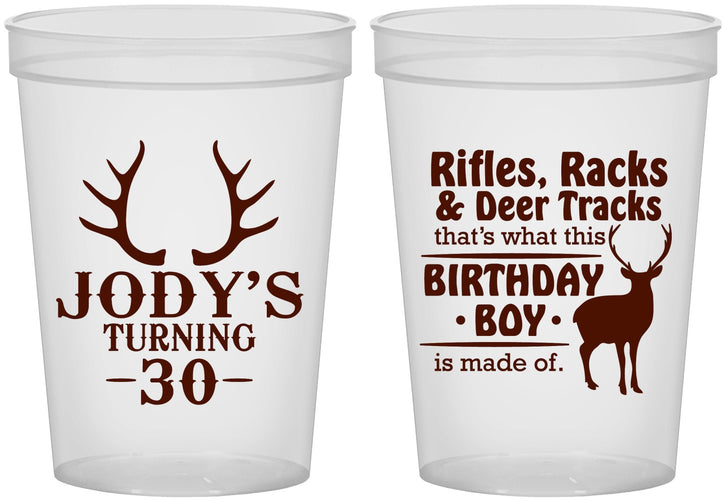 Custom Birthday 16 oz Translucent Cups - 30th Hunting | 20196