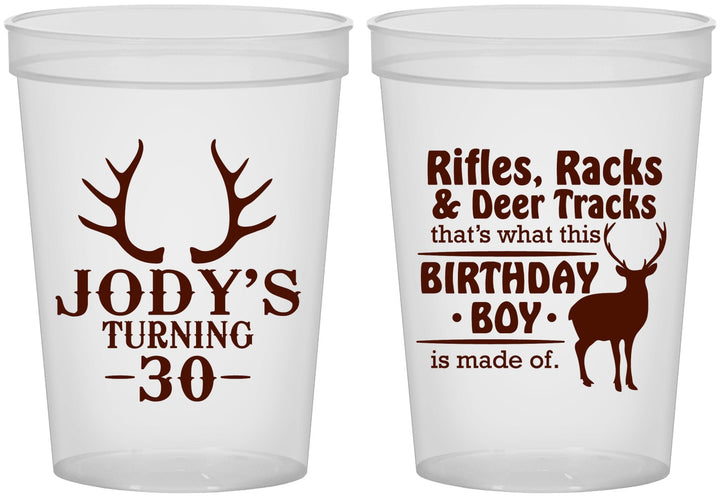Custom Birthday 16 oz Translucent Cups - 30th Hunting | 20196
