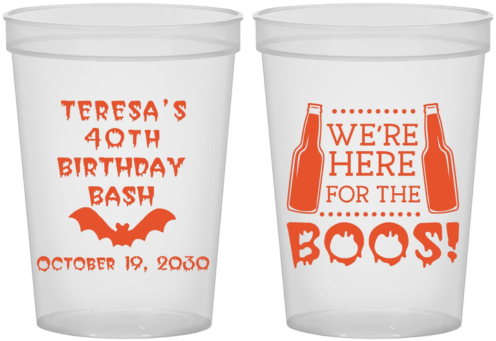 Custom Birthday 16 oz Translucent Cups - 40th Halloween | 20198